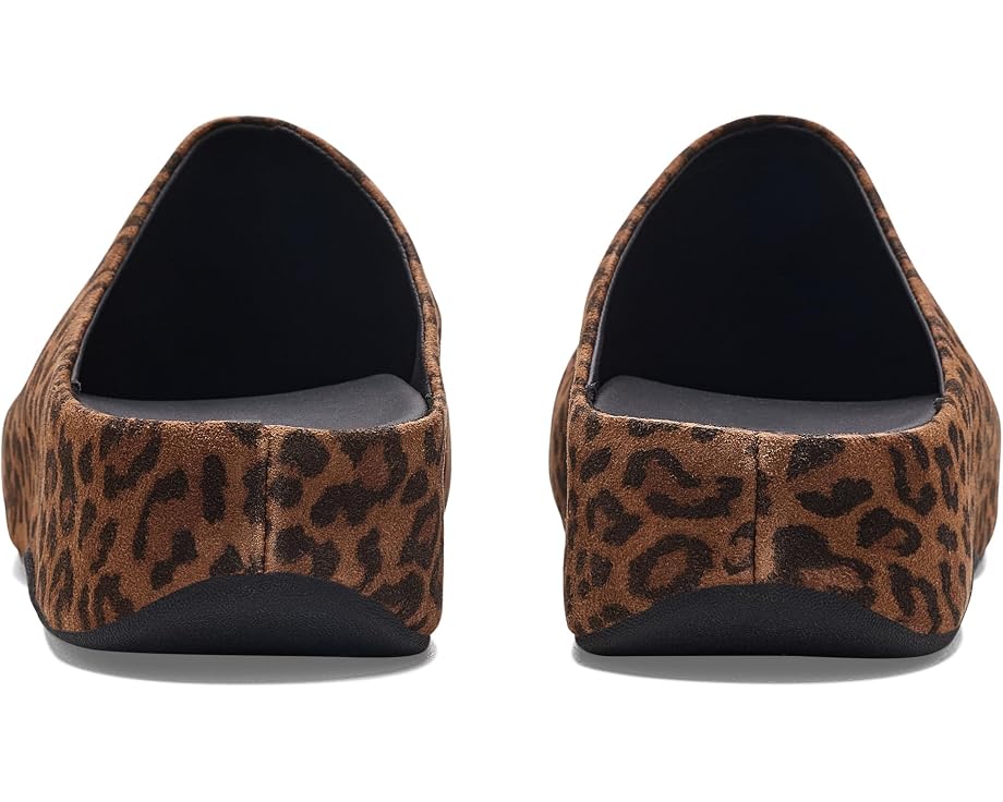 Мюли FitFlop Shuv из замши с леопардовым принтом