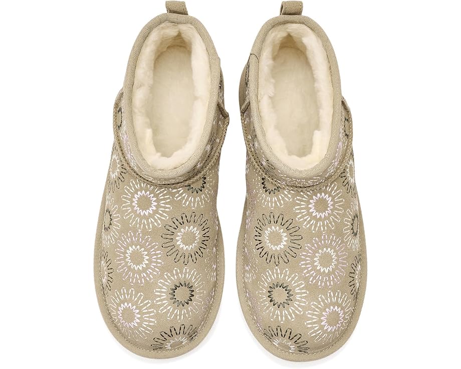 Детские угги UGG Kids Classic Ultra Mini Sun Stitched с вышивкой