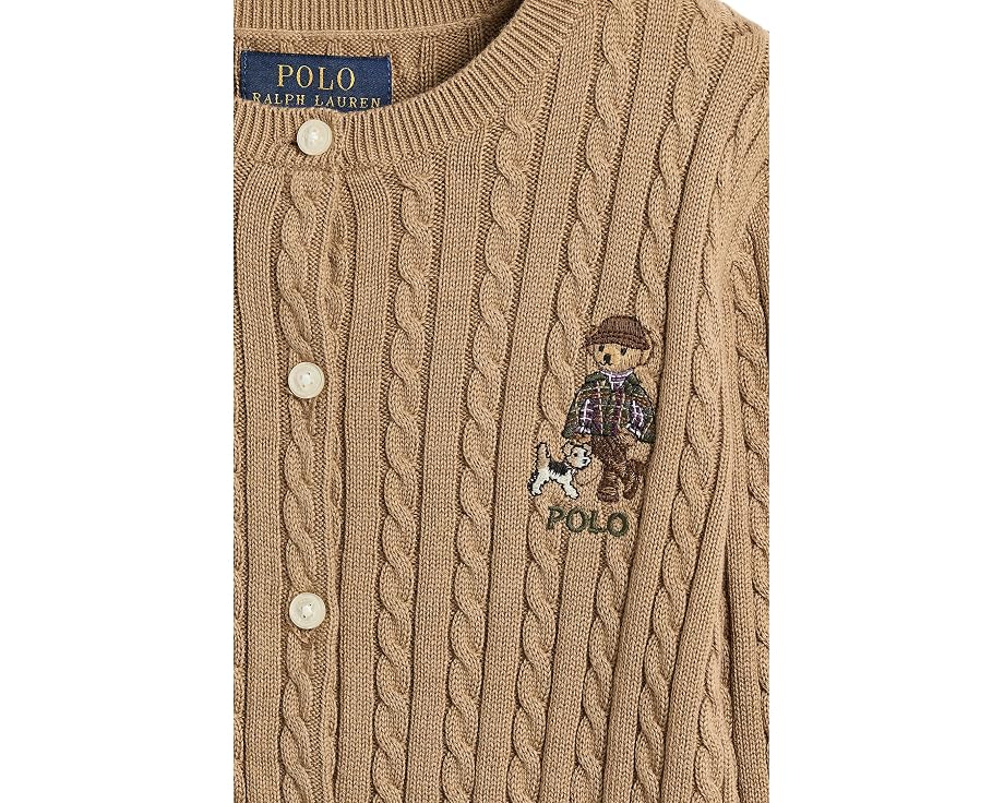 Polo Bear Mini-Cable Cotton Cardigan (Toddler/Little Kids)
