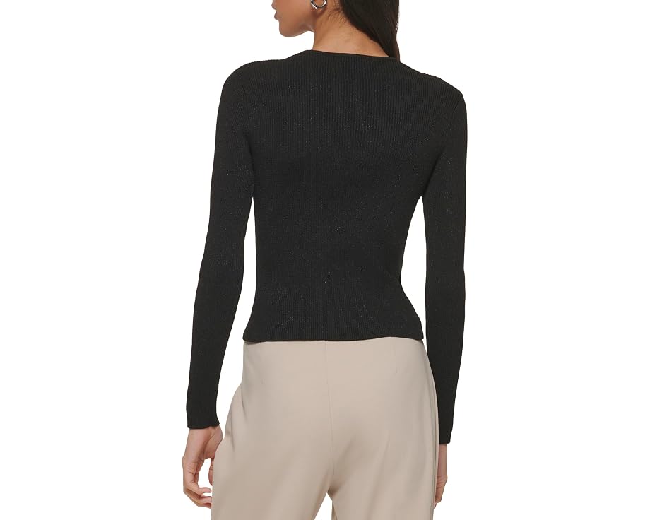 Свитер DKNY Long Sleeve Rib Lurex Cutout с вырезом