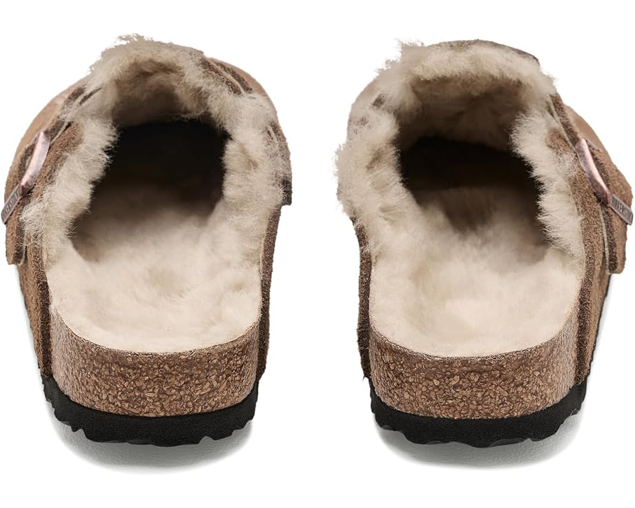 Birkenstock Boston Shearling замшевые клоги с мехом