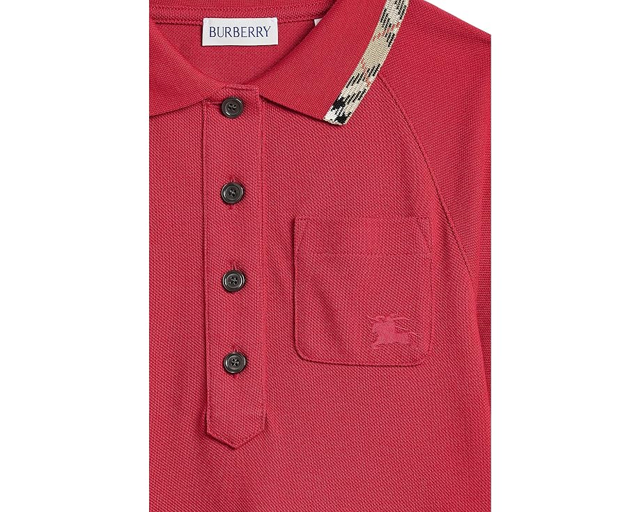 Платье Burberry Kids Romola с воротником поло и клетчатой отделкой