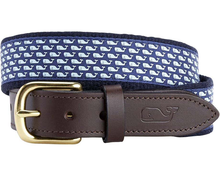 Ремень Vineyard Vines с принтом кита из хлопкового канваса для детей