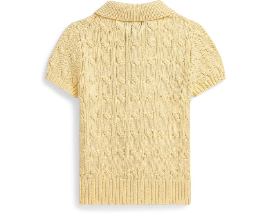Детский свитер поло Polo Ralph Lauren Kids с жаккардовым узором и короткими рукавами