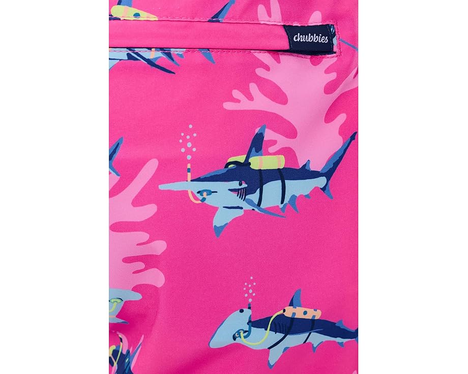 Плавки Chubbies The Great Pink Sharks 14 см с принтом под кожу акулы и защитной подкладкой