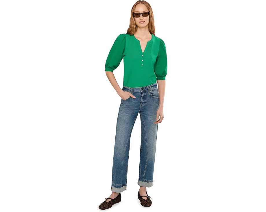 Топ Ronson Knit Top от Lilly Pulitzer с манжетами-буфами и застежкой на пуговицах