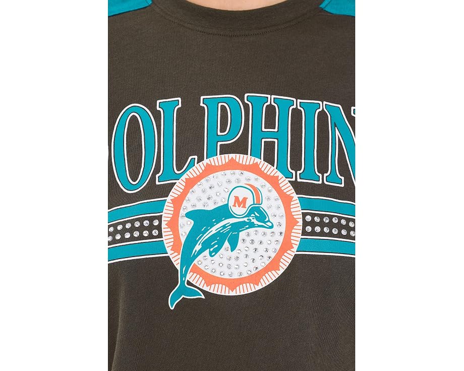 Junk Food Clothing футболка кроп Miami Dolphins со стразами