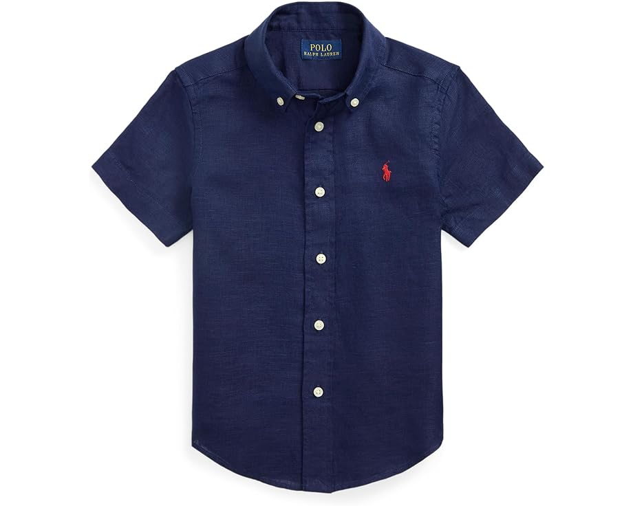 Детская рубашка Polo Ralph Lauren Kids из льна с короткими рукавами