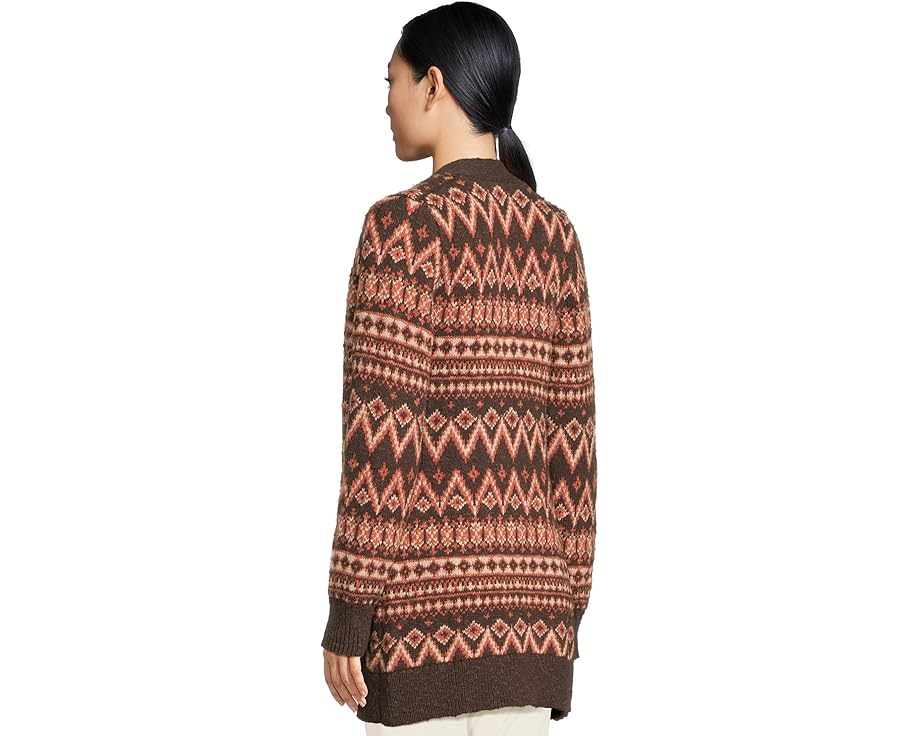 Кардиган L.L.Bean Cotton Ragg Sweaters Open Cardigan Fair Isle с рисунком и приталенным кроем