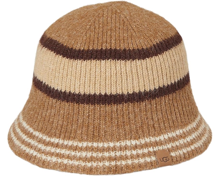 Шапка-бини UGG Brushed Bucket Hat с отделкой в полоску