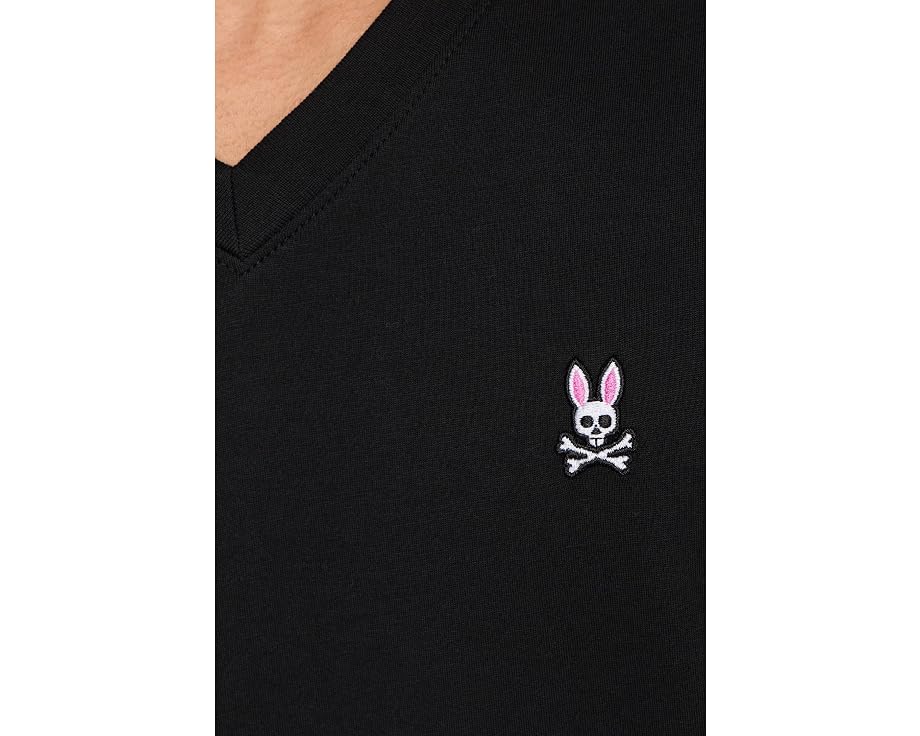 Psycho Bunny классическая футболка с V-образным вырезом черная