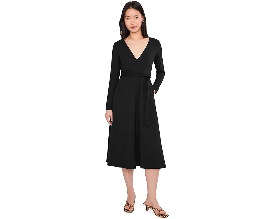Платье миди Fit & Flare Faux Wrap PACT из органического хлопка