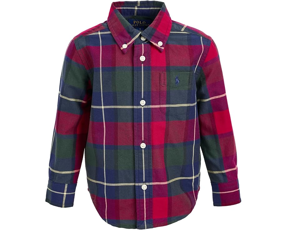Рубашка Polo Ralph Lauren Kids из хлопкового оксфорда в клетку для малышей