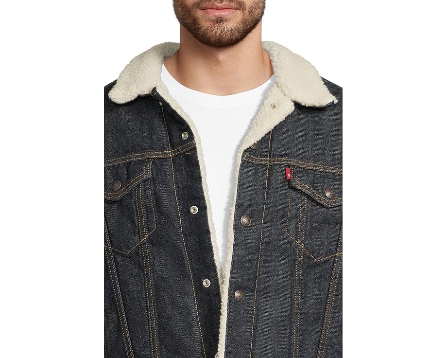Джинсовая куртка Relaxed Fit Plaid Trucker с подкладкой из искусственного меха Levi's®