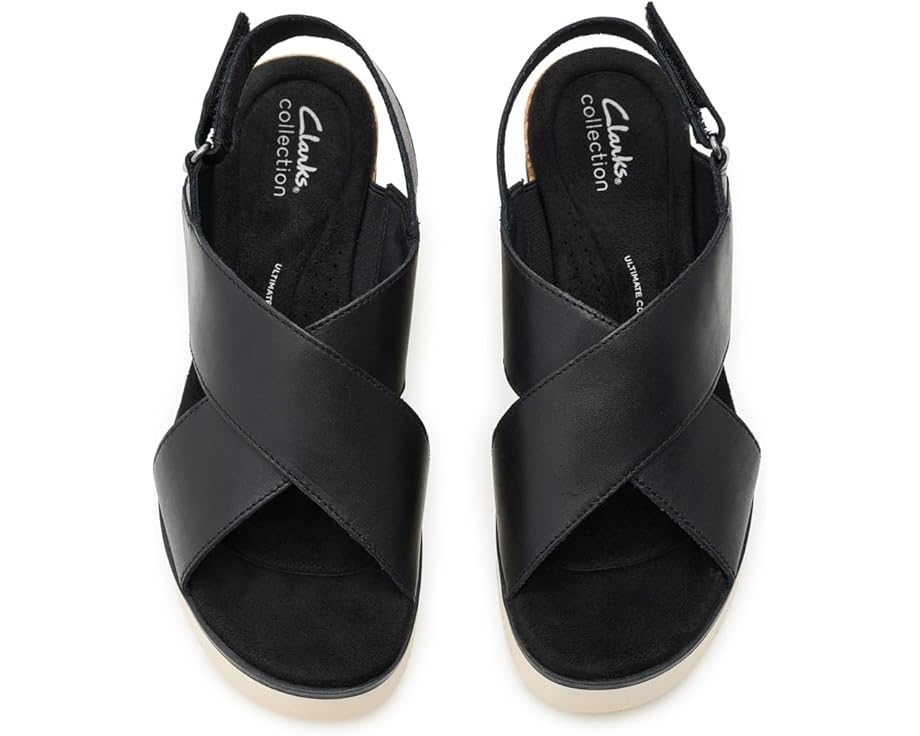 Сандалии Diaz Cross Clarks на среднем клине с мягкой кожей и регулируемым задним ремешком