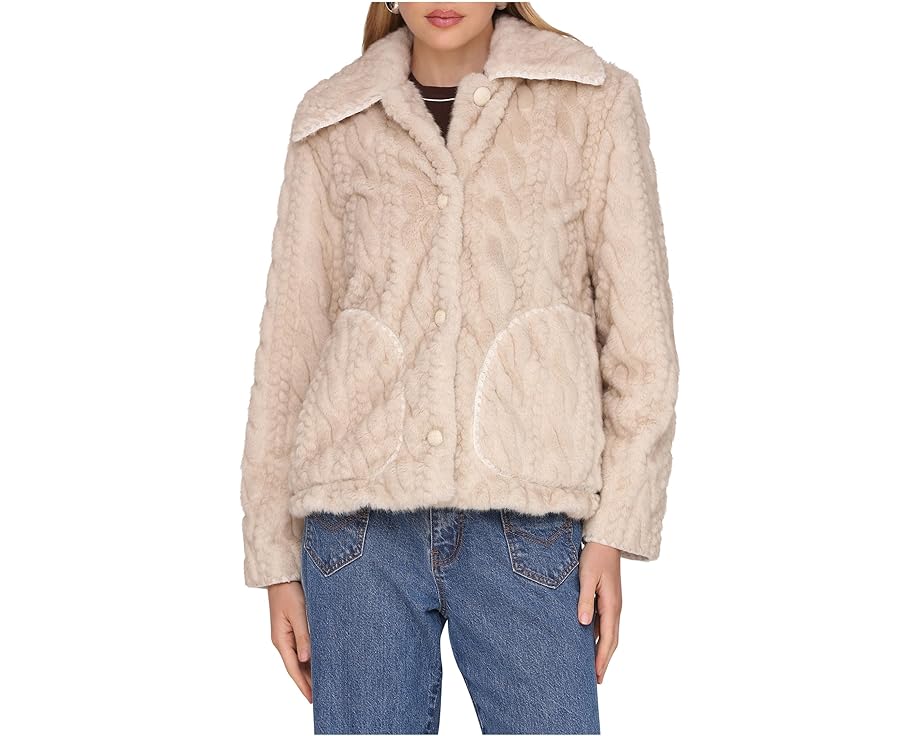 Avec Les Filles куртка High Pile Fleece из искусственного меха бежевого цвета