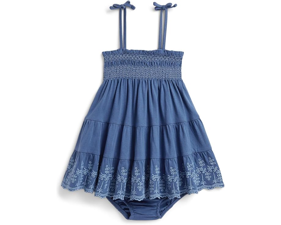 Платье и шорты-блумеры для младенцев из джерси с ажурной вышивкой Polo Ralph Lauren Kids
