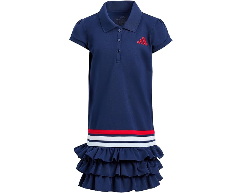 Детское платье adidas Kids с воротником-поло и рюшами