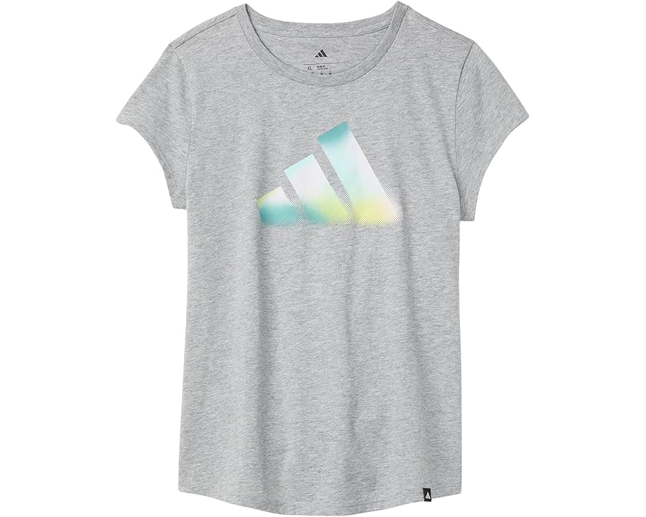 Футболка adidas Kids Essential Heather с принтом и удлиненным подолом
