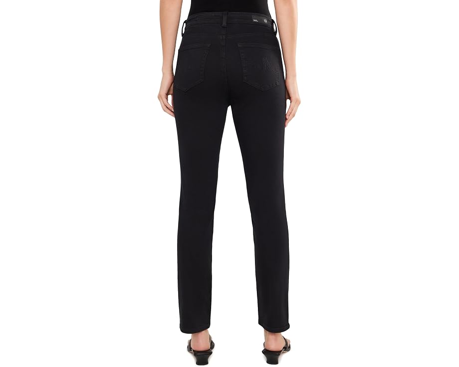 Брюки AG Mari прямого кроя из супер черного денима