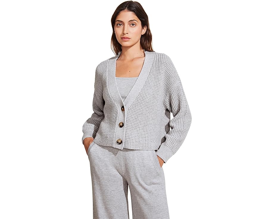 Короткий кардиган Eberjey Recycled Sweater Cropped Cardigan из переработанного хлопка