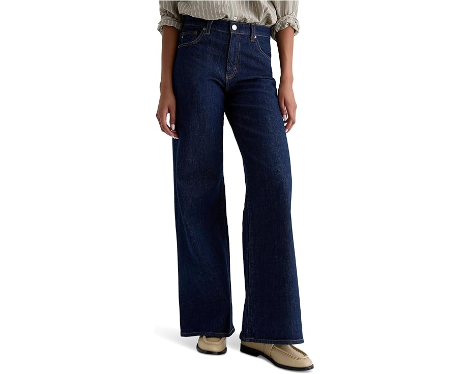 Джинсы AG Jeans Saige Mid Rise Wide Leg с широкими штанинами и расклешением