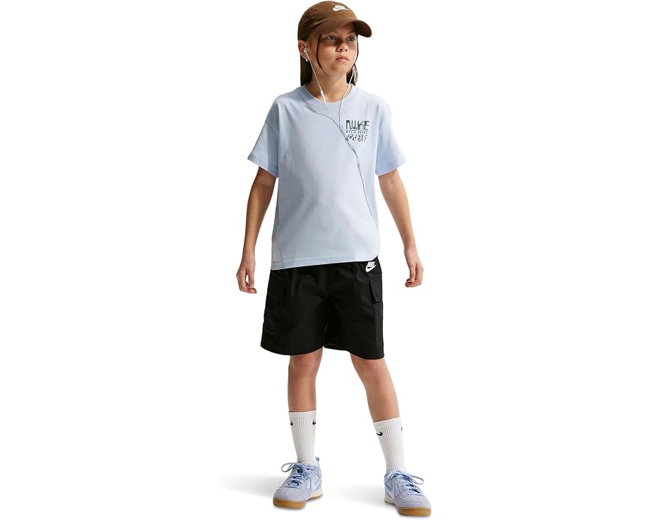 Nike Sportswear 90's Swoosh Sounds футболка для детей водородно-голубая
