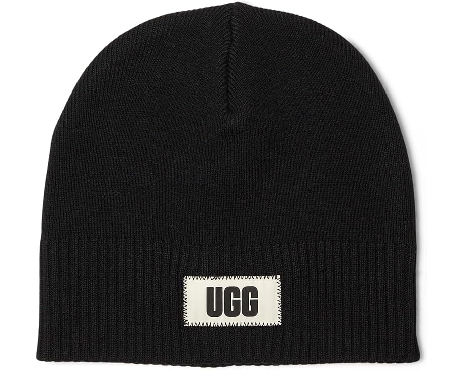 Легкая шапка-бини UGG из черного трикотажа с логотипом