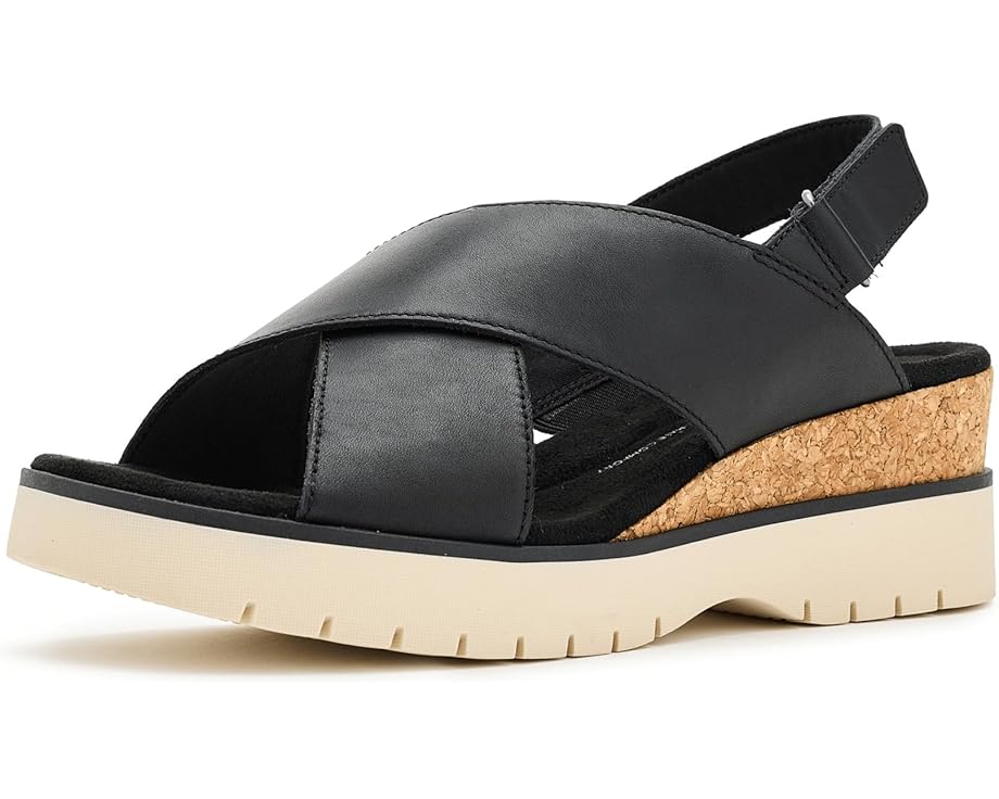 Сандалии Diaz Cross Clarks на среднем клине с мягкой кожей и регулируемым задним ремешком