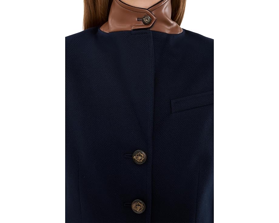 Petite Cotton Herringbone Jacquard Blazer