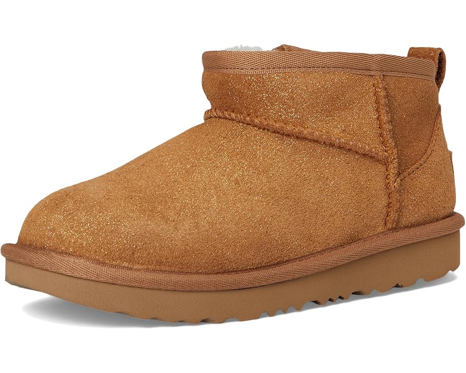 Детские тапочки UGG Kids Classic Ultra Mini Dazzle с замшевым верхом и подкладкой из переработанной шерсти