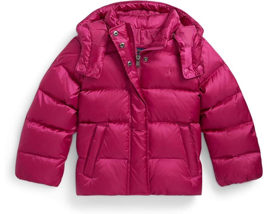 Детская куртка Polo Ralph Lauren Kids с капюшоном и металлическим эффектом на пуховом утеплителе