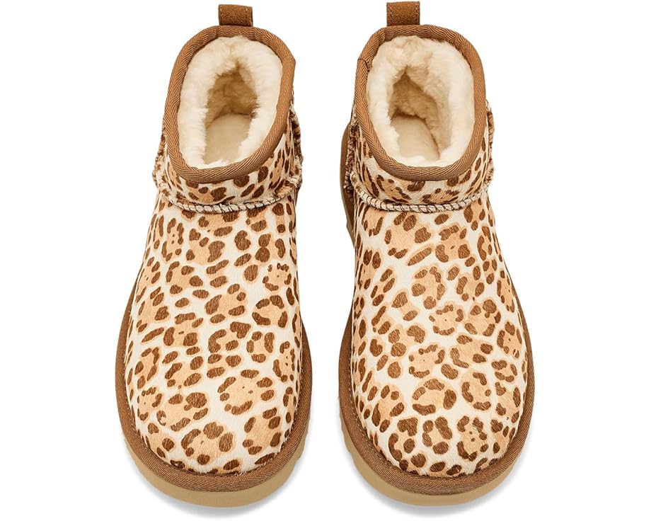 Угги UGG Classic Ultra Mini Plains с принтом леопарда и низким голенищем