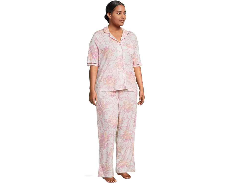 Комплект пижамы Karen Neuburger Plus Size с кружевом и рукавом три четверти