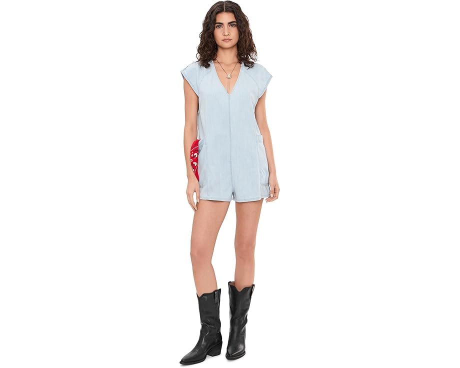 Комбинезон Free Fall Denim из легкого денима с V-образной спинкой и регулируемыми завязками