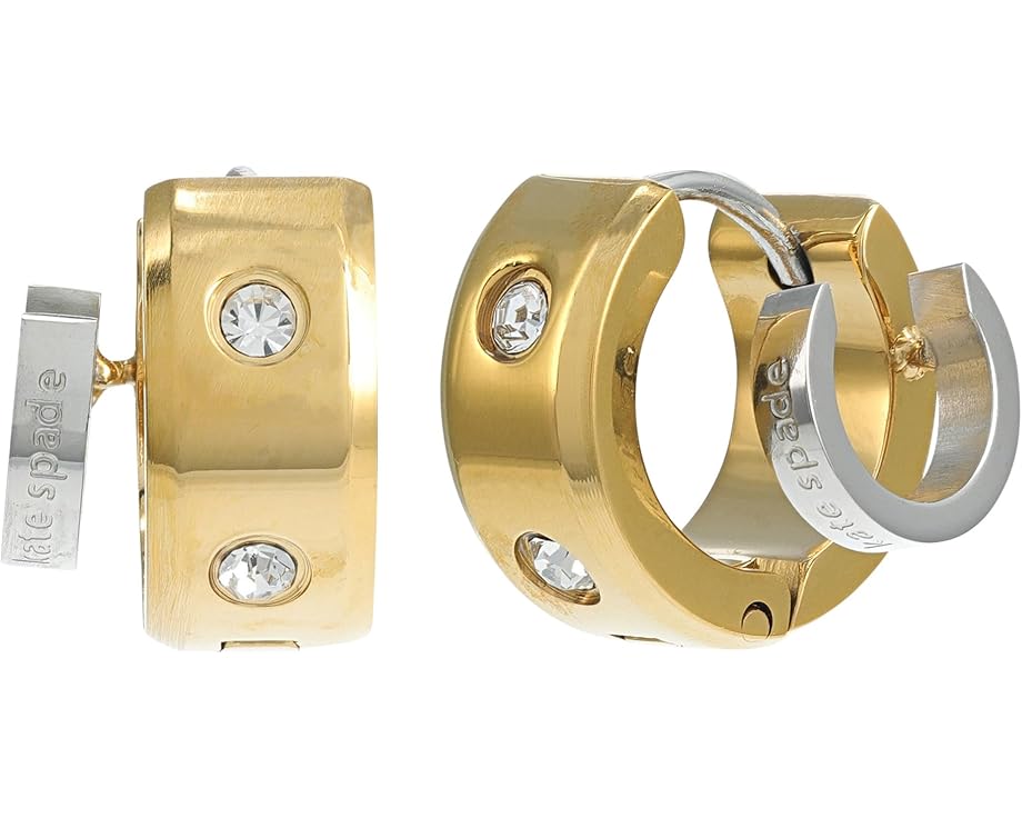 Серьги-пусеты Kate Spade New York Set In Stone Double Huggies в форме сердца с кубическим цирконием