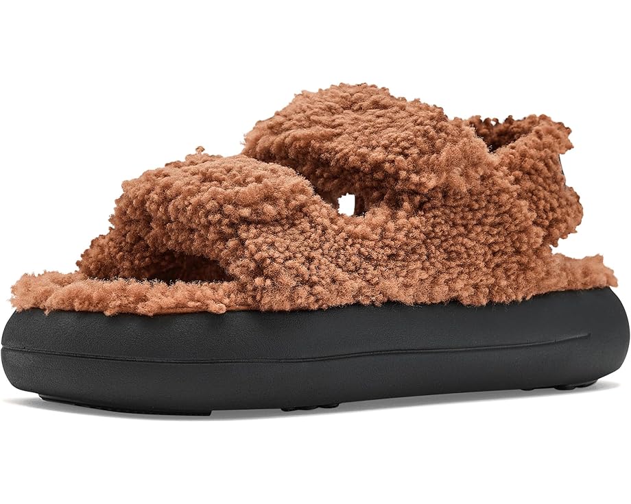 Сандалии Shearling с открытым носком и овчиной от MOON BOOT