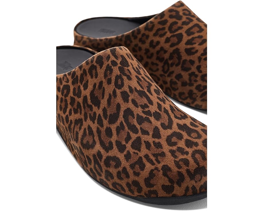 Мюли FitFlop Shuv из замши с леопардовым принтом