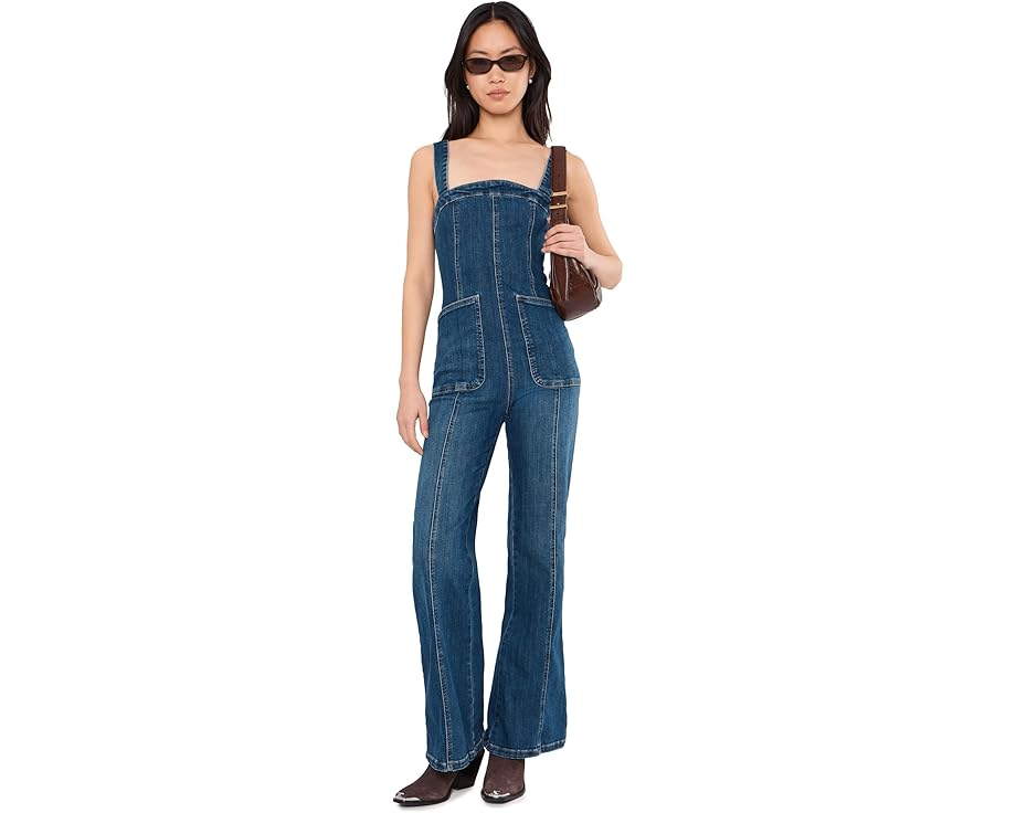 Комбинезон Suns Out Bootcut от Free People из стрейч-денима с расклешенными штанинами