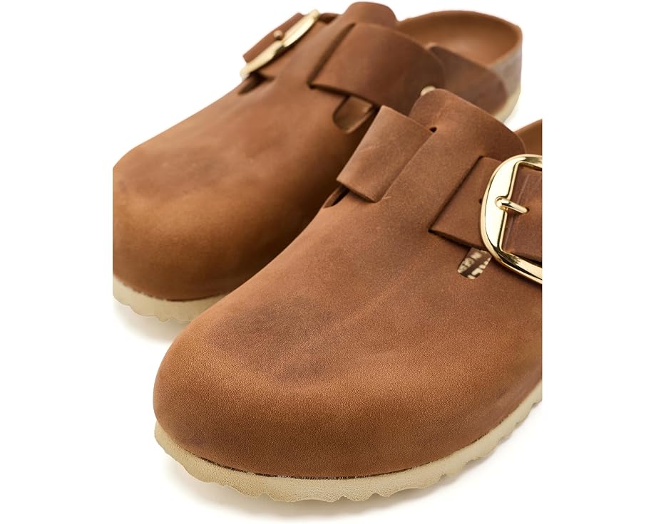 Клоги Birkenstock Boston Big Buckle из гладкой кожи с анатомической стелькой