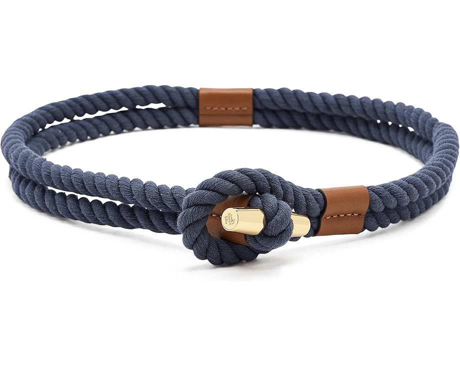Ремень Lauren Ralph Lauren с веревочным плетением и кожаной отделкой