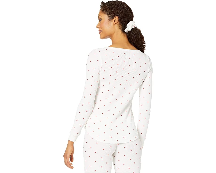 Комплект пижамы Plush Thermal Heart с завязкой для волос в термофактуре