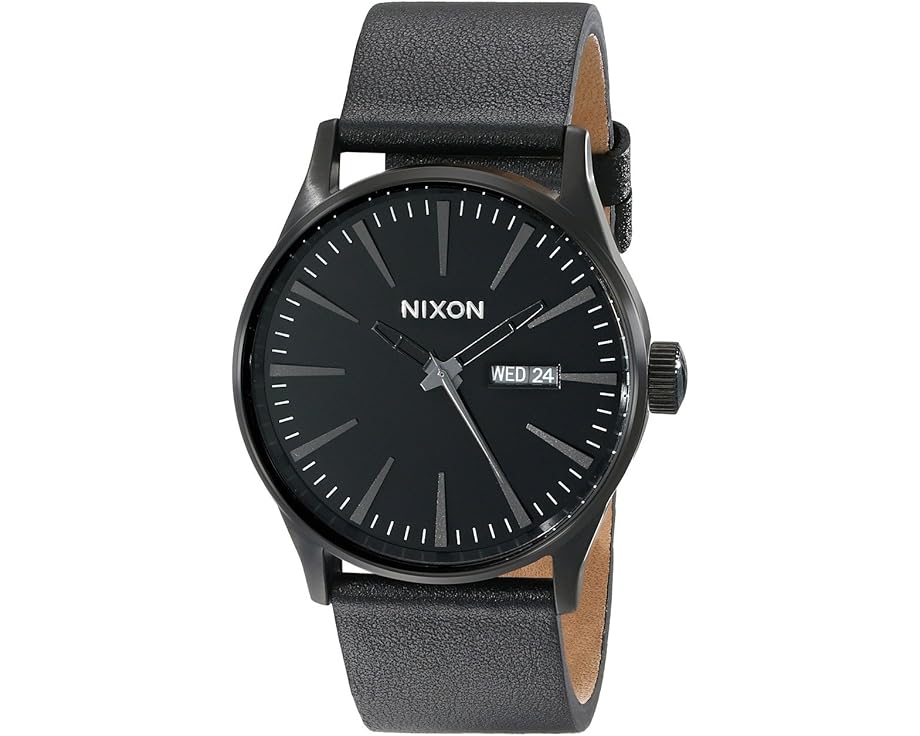 Наручные часы Nixon Sentry Leather с кожанным ремешком и календарем