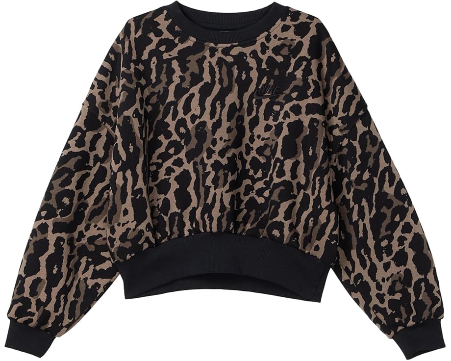 Детский худи Nike Kids Club Fleece Boxy с принтом камуфляж и свободным кроем