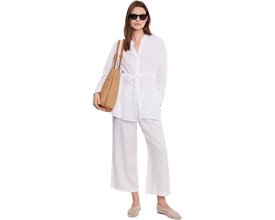 Широкие органические льняные брюки на щиколотке Eileen Fisher