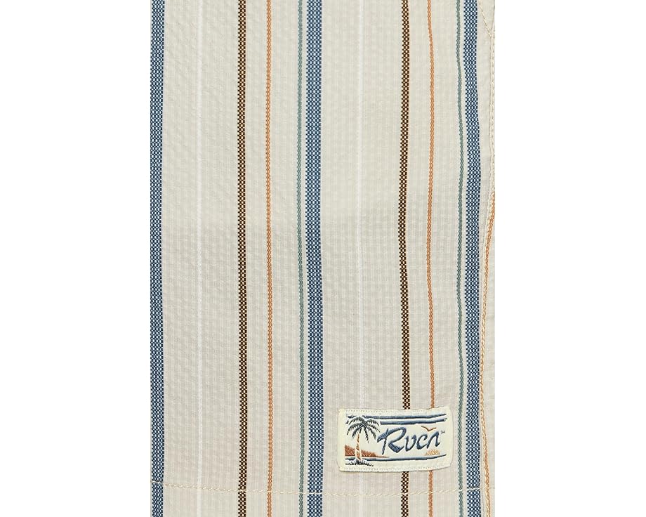 Шорты RVCA Exotica Seersucker Elastic 17 с эластичным поясом и карманом на пуговице
