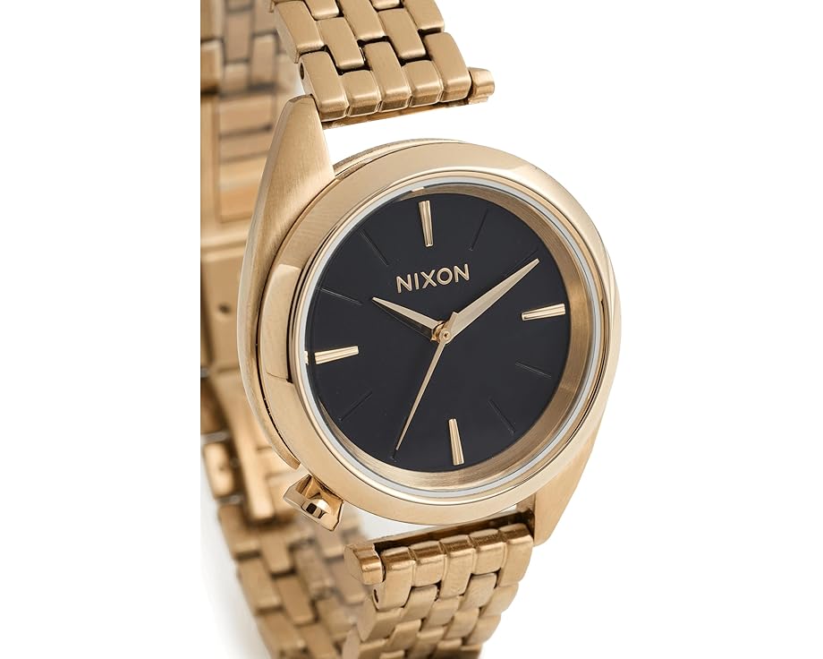 Nixon Eddy часы с позолоченным корпусом и черным циферблатом