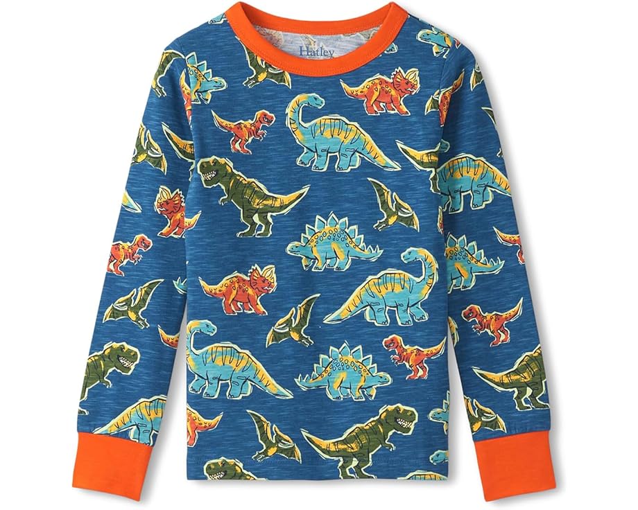 Пижамный комплект из стрейч-хлопка Hatley Kids для детей с контрастными манжетами