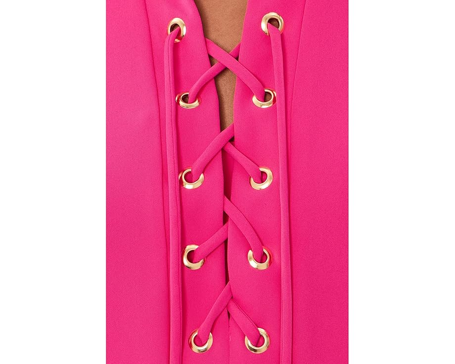 Платье Trina Turk Collared Lace-Up с воротником и плиссировкой