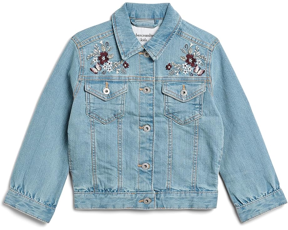 Джинсовая куртка с вышивкой abercrombie kids для детей
